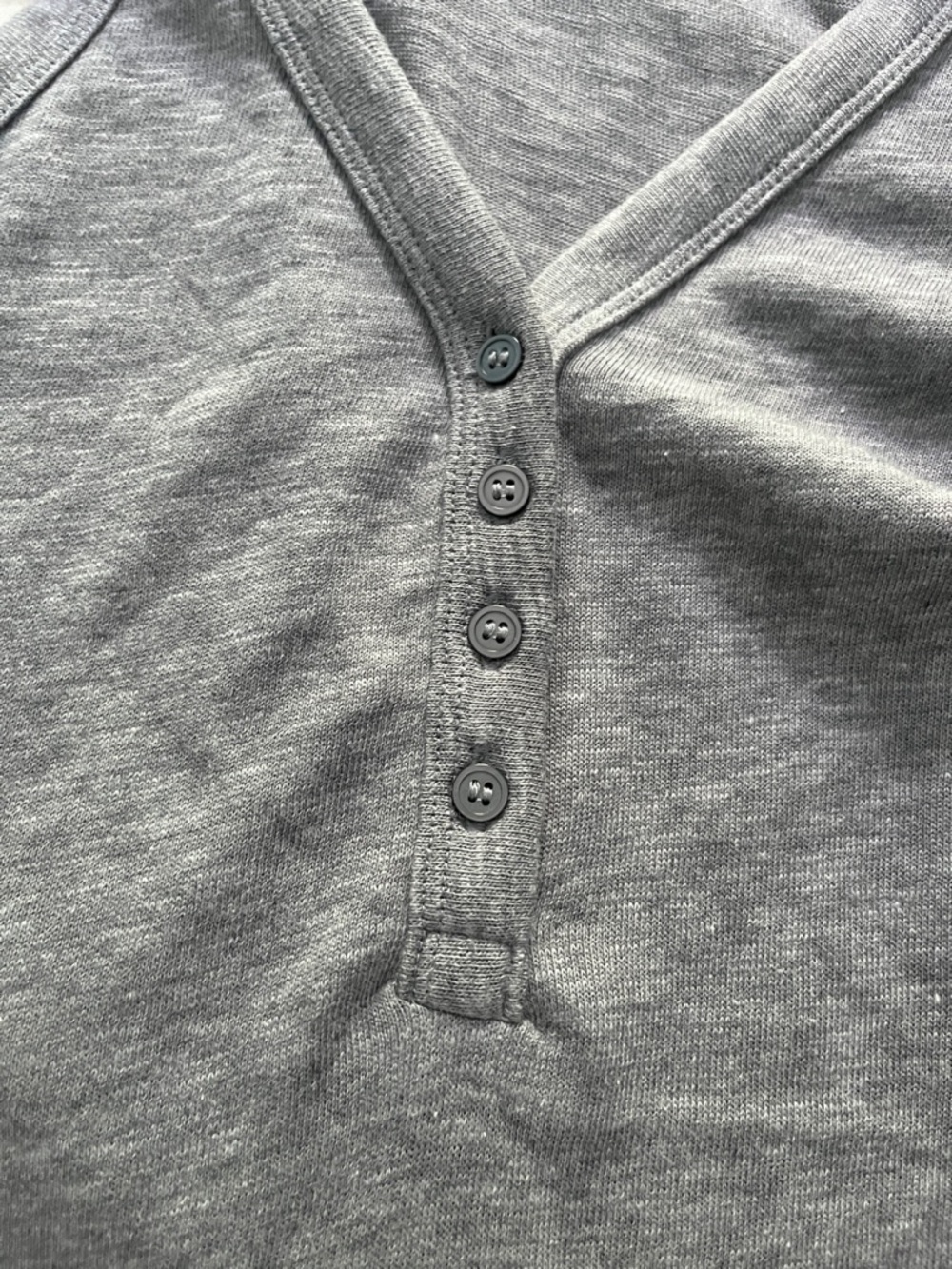 LOFT Charcoal Sleeveless Henley Top - Picture 4 of 5